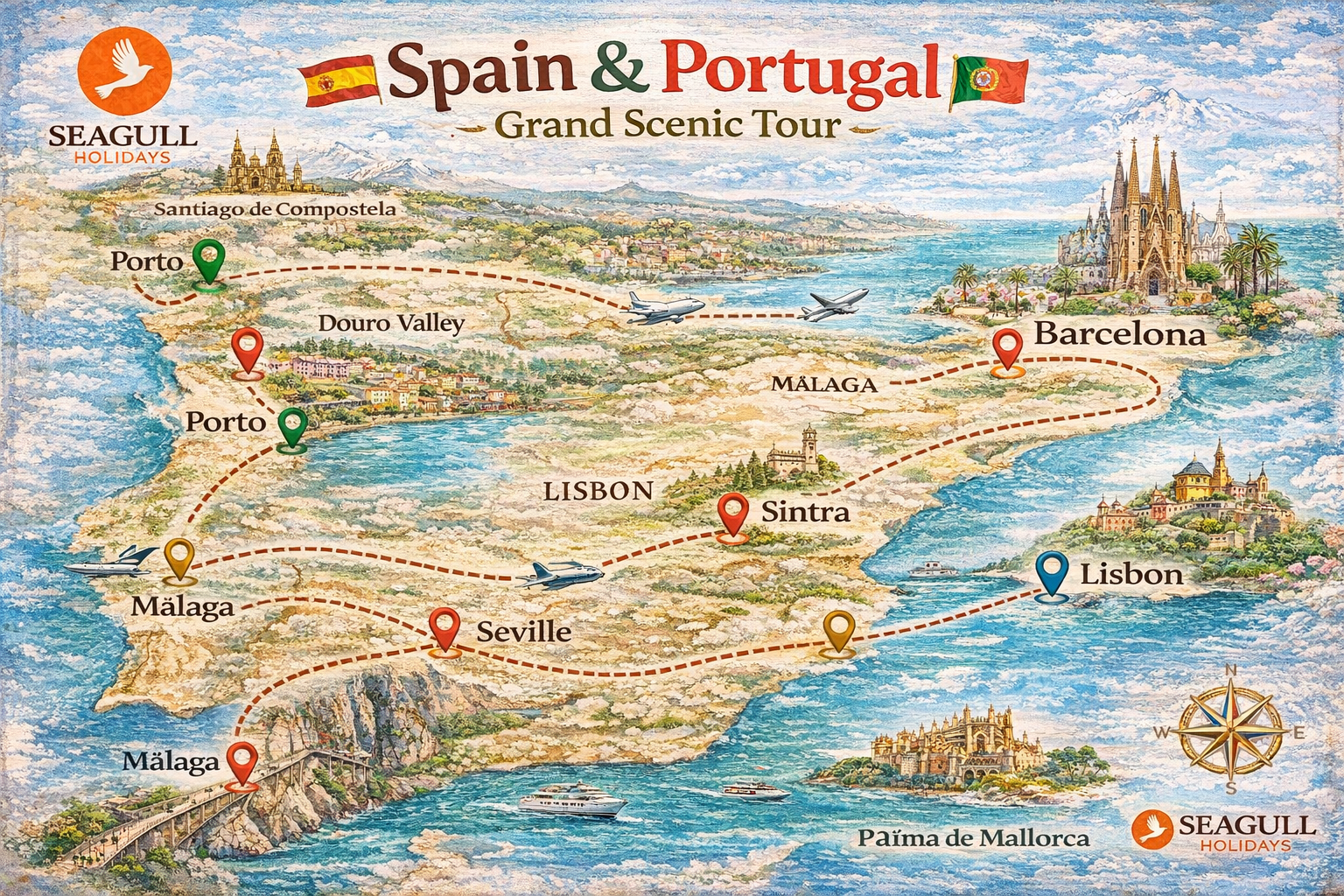 Spain & portugal map