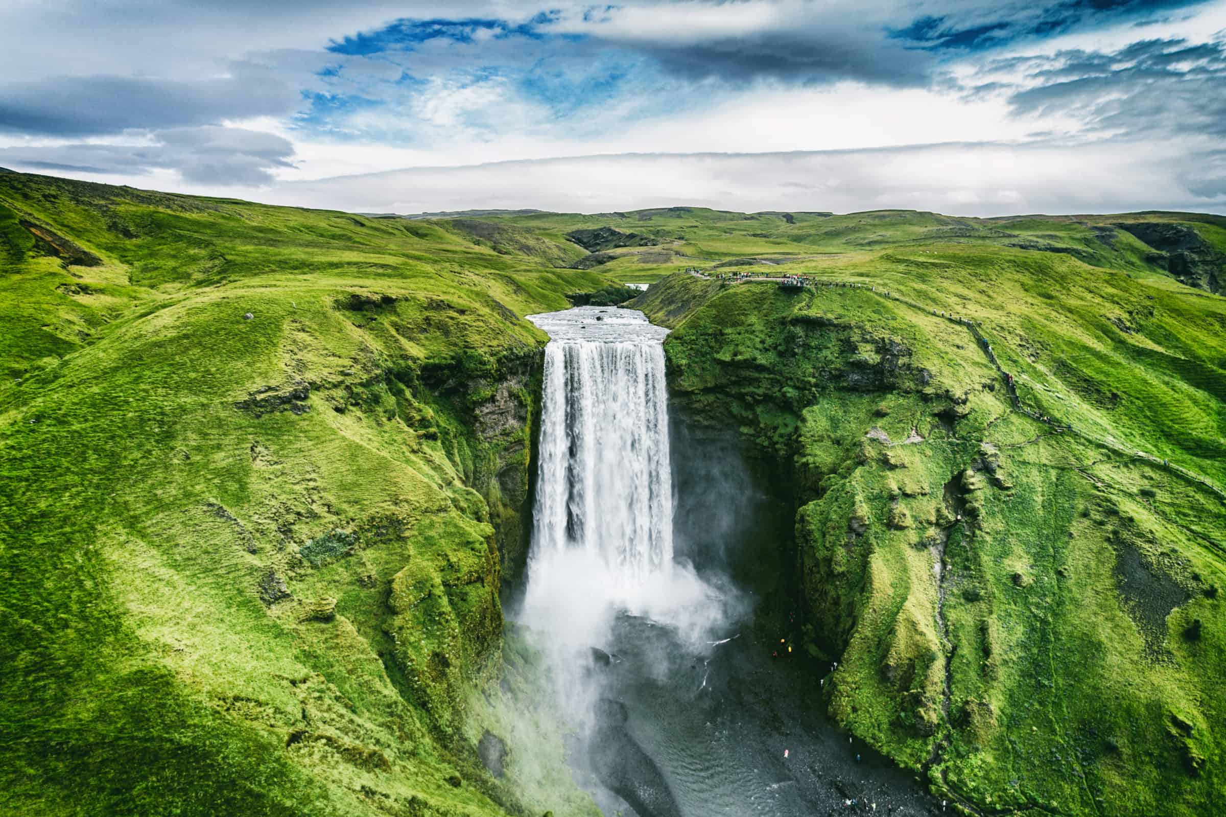 Skógafoss Waterfall in Iceland Scenic Travel Destination