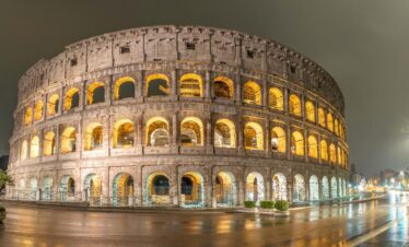 The Colosseum in Rome, Italy Illuminated at Night