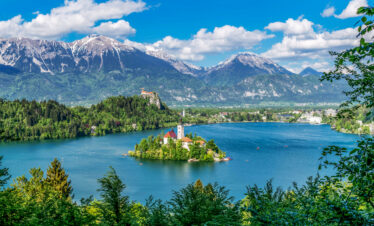 Scenic View of Mala Osojnica Overlooking Lake Bled, Slovenia
