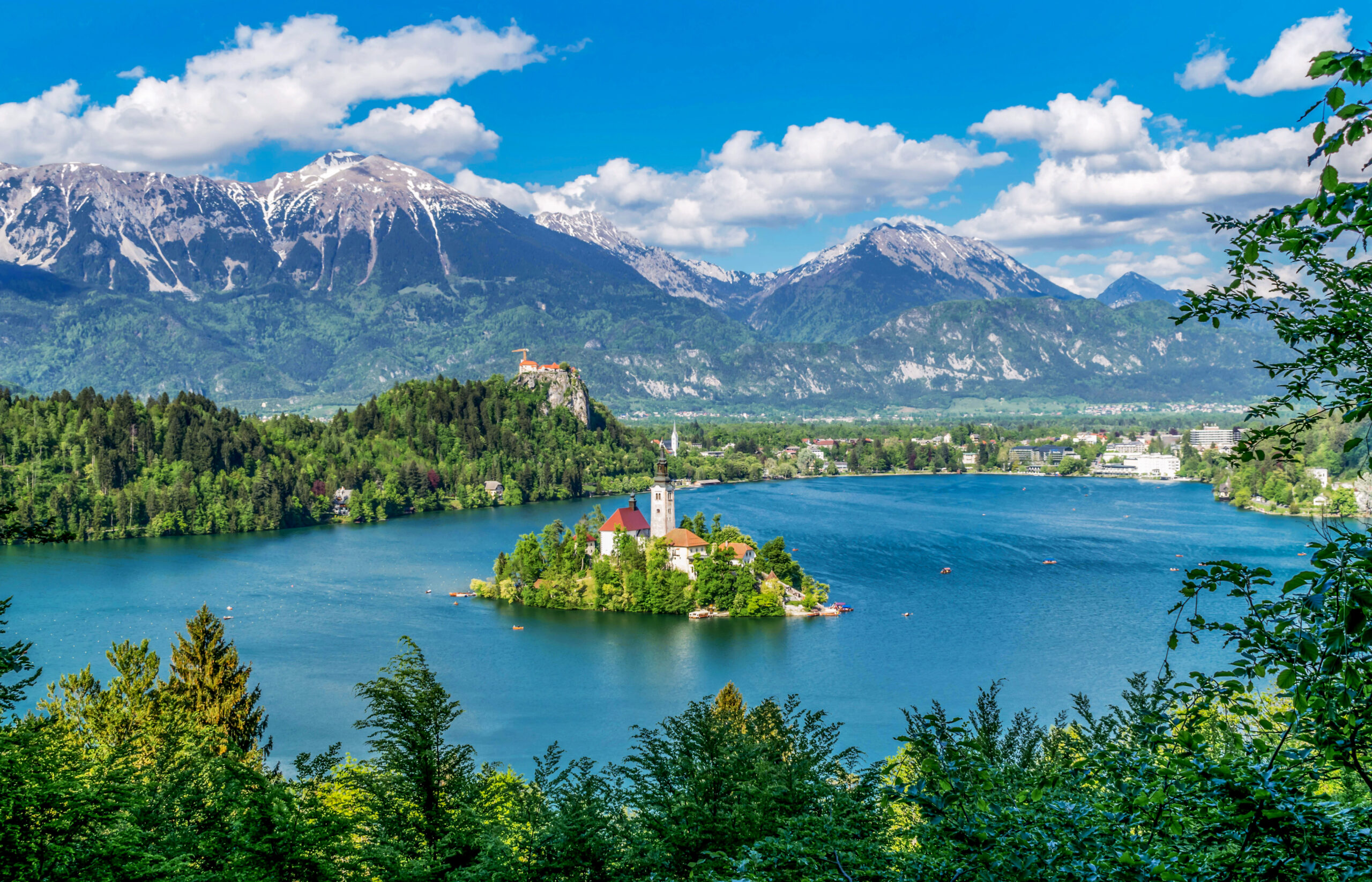 Scenic View of Mala Osojnica Overlooking Lake Bled, Slovenia